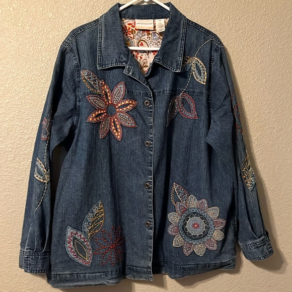 Alfred Dunner women’s embroidered jean jacket - Picture 1 of 7